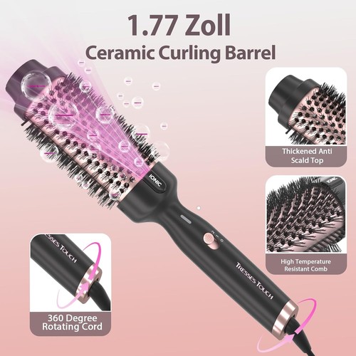 Round heated hot - heated, brush