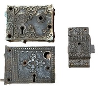 2 Antique Door  Rim Locks - 1