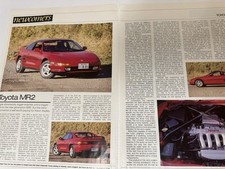 Original Mk2 Toyota MR2 Coupe W20 Double Page Magazine Road Test Review Retro