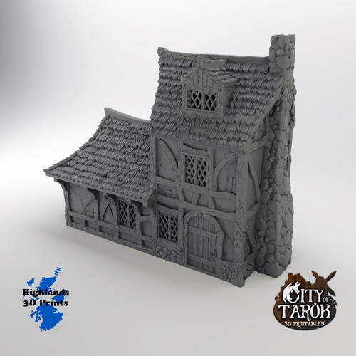 Medieval two storey house - medieval,