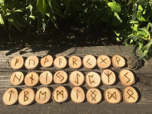 Wooden viking rune set - set, (elder