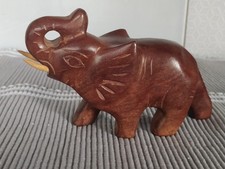 Wooden hand carved elephant - wooden,