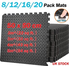 EVA Interlocking Mat Thick Heavy Duty Floor Mats Soft Foam GYM Flooring 50x50cm