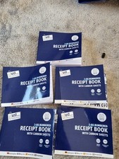 5 x Receipt Book 1-80 Numbered