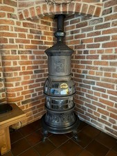 Rare cast iron antique "New Silver Moon" wood / coal burner stove from 1877