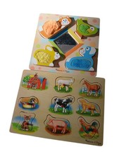 Wooden Peg Puzzle Boards Farm Melissa And Doug And Early Learning Centre
