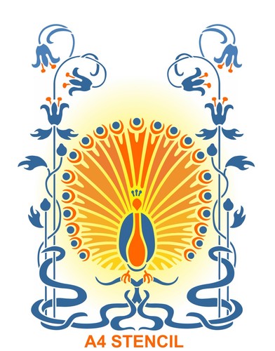 Art nouveau stencil - a4,