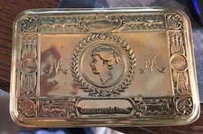 WW1 WORLD WAR ONE GENUINE BRASS PRINCESS MARY 1914 CHRISTMAS TIN. small dents on