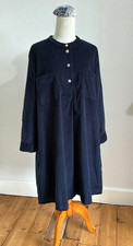 Toast Cord Shirt Dress 16 Chest 46in Navy Needlecord