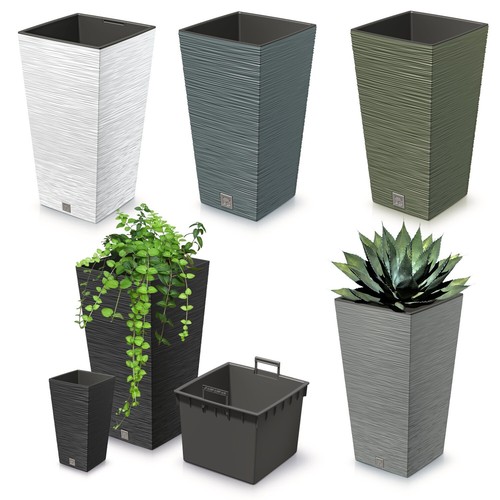 Tall planter flower pot with - flower,