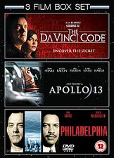 Apollo 13/Philadelphia/The Da Vinci Code [DVD] {Free P&P Tracked 24}