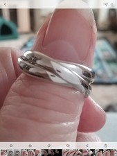 "RUSSIAN WEDDING RING" -K- Past,Present, Future. in 925 Sterling silver REDUCED