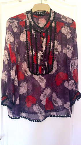 Jaeger purple floral - floral, silk