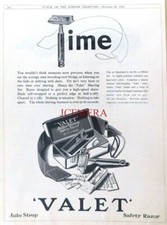 VALET Auto-Strop Safety Razor & Blades Advert : 1935 Shaving Print