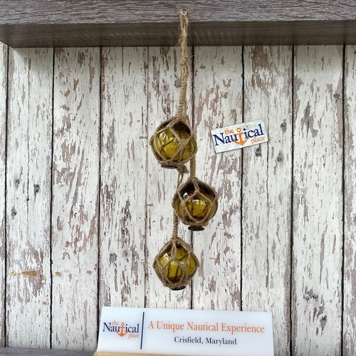 Glass fishing floats on - x,