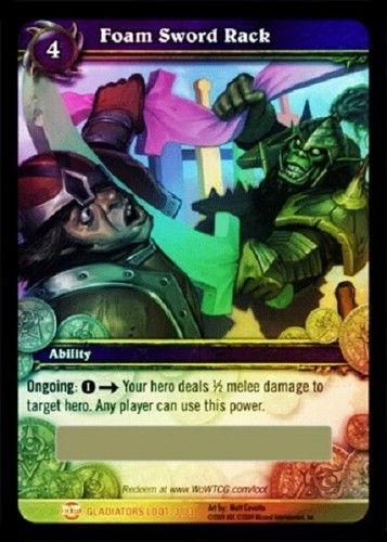Wow loot card foam sword - wow,