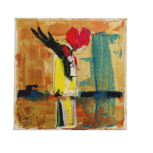 Abstract acrylic mixed media