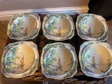 Set of 6 Royal Winton Grimwades Scenic Bowls Hand-Painted River Scene #4973 