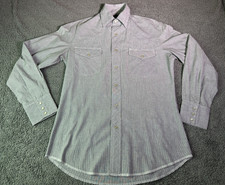 Wrangler Shirt Pin Stripe Long Sleeve Pearl Snap Buttons Small Mens Vintage