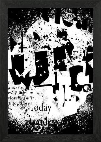 Type collage framed wall - 9, art