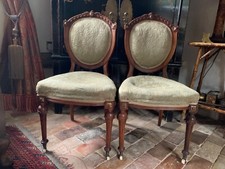 Pretty pair of Victorian medallion back salon, dining, occasional chairs