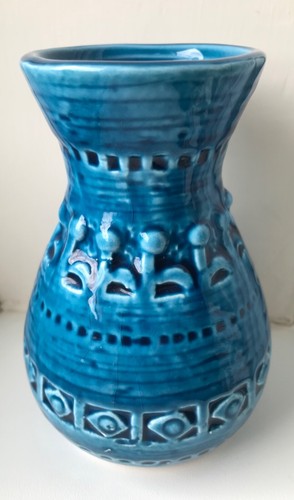 Old 5in aqua blue glazed - 5in, /