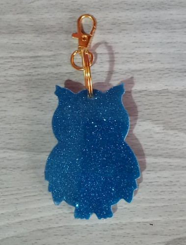 Handmade sparkly blue - , owl