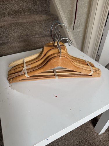 Vintage wooden coat hangers - wooden,