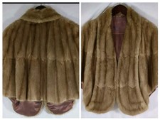 Vtg Mink Fur Stole Wrap Collar