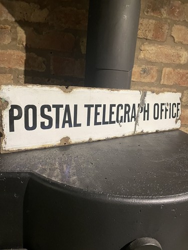 Enamel sign postal - postal, original
