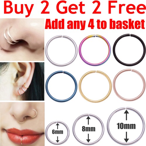 Nose ring surgical - steel, lip