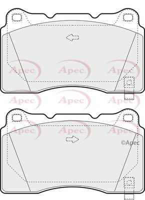 Apec front brake pad set - pad, for