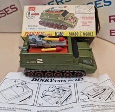 Vintage Dinky Toys 353 SHADO 2 MOBILE Diecast Vehicle w. Original Box & Missiles