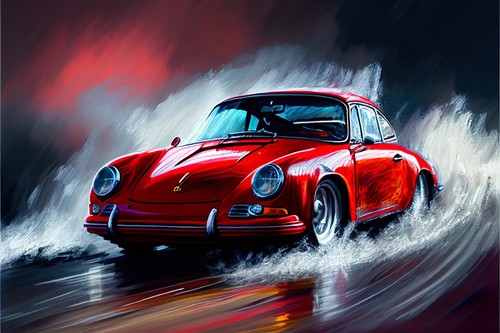 Red porsche 911 abstract - porsche,