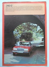 MERCEDES BENZ 280E SALOON orig 1977 UK Mkt Sales or Specs Brochure - W123 Series