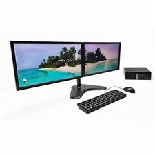 Dual Monitor Setup Bundle Dell PC Intel 8th Gen CPU 16-32 GB Ram SSD Windows 11