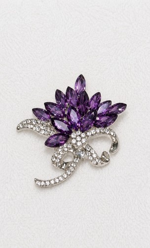 Exquisite purple floral brooch - exquisite,