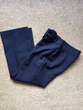 PAPAYA NAVY BLUE PLAIN STRAIGHT SMART TROUSERS SIZE 10 LEG 27 NEW