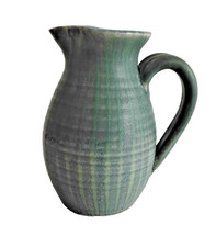 Stoneware Jug Green Studio Pottery Style 18cm Tall Marked MP Vintage