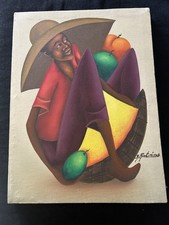 Original Haitian Signed Acrylic On Canvas Painting By Y. Antoine
