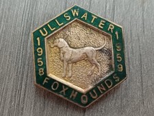 Vintage 1958 - 1959 Ullswater Foxhounds Hunt Supporters Club Lapel Badge