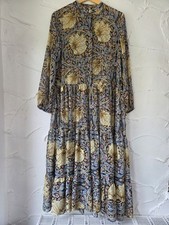 H&M William Morris & Co Size 8 Floral Maxi Dress Tiered