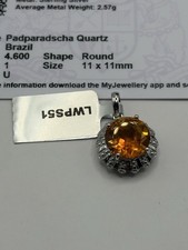 925 4.60ct Padparadscha Quartz