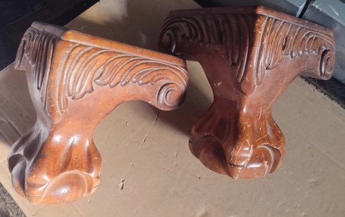 Pair antique wood wooden - pair,