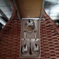 Vintage Shell Spoon Set 7 piece Set -  Sheffield England original box 