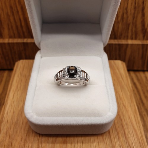 Natural black star sapphire - black,