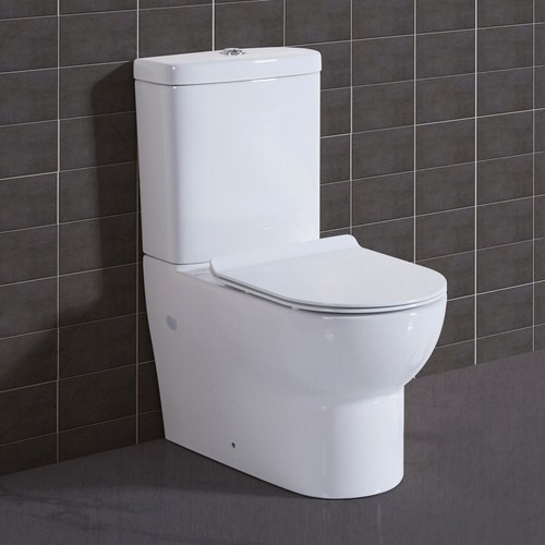 Close coupled toilet back - close, to