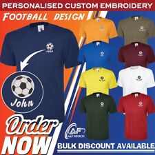 Personalised Custom Embroidered Football T-shirt Your Name Sport Team Player