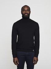 Men’s Roll Neck Black Merino