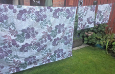 MATALAN GREEN PURPLE BEIGE WHITE FLORAL REVERSIBLE KING SIZE DUVET COVER SET GC